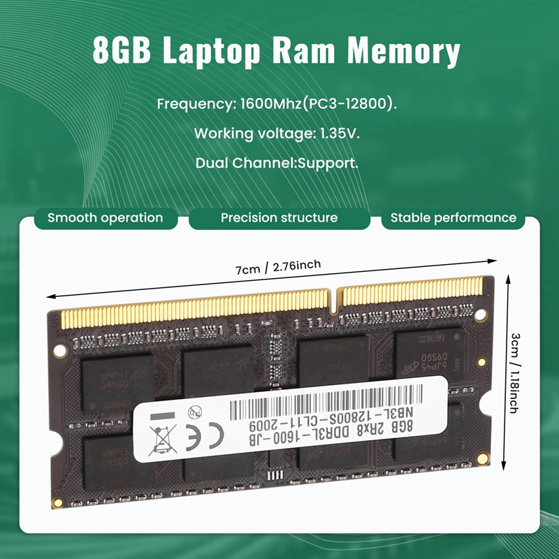 DDR3 8 GB Dizüstü Bilgisayar R - Ram Memory Module incelemesi ve fiyatı